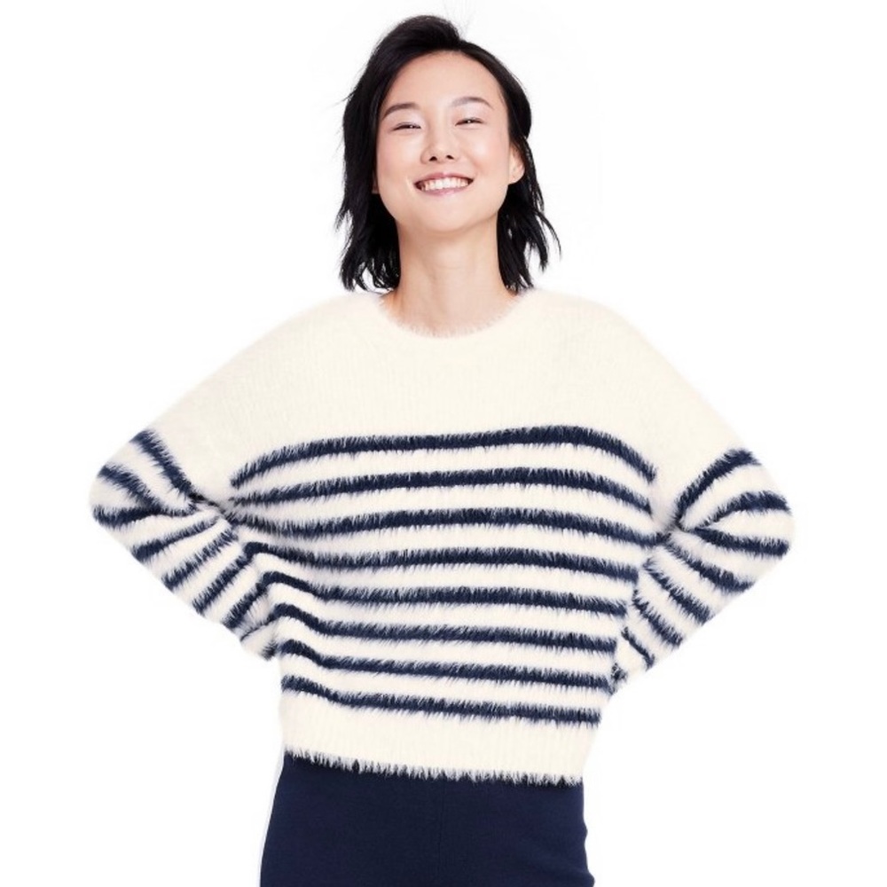 La Ligne x Target Fuzzy Yarn Striped Crewneck Sweater